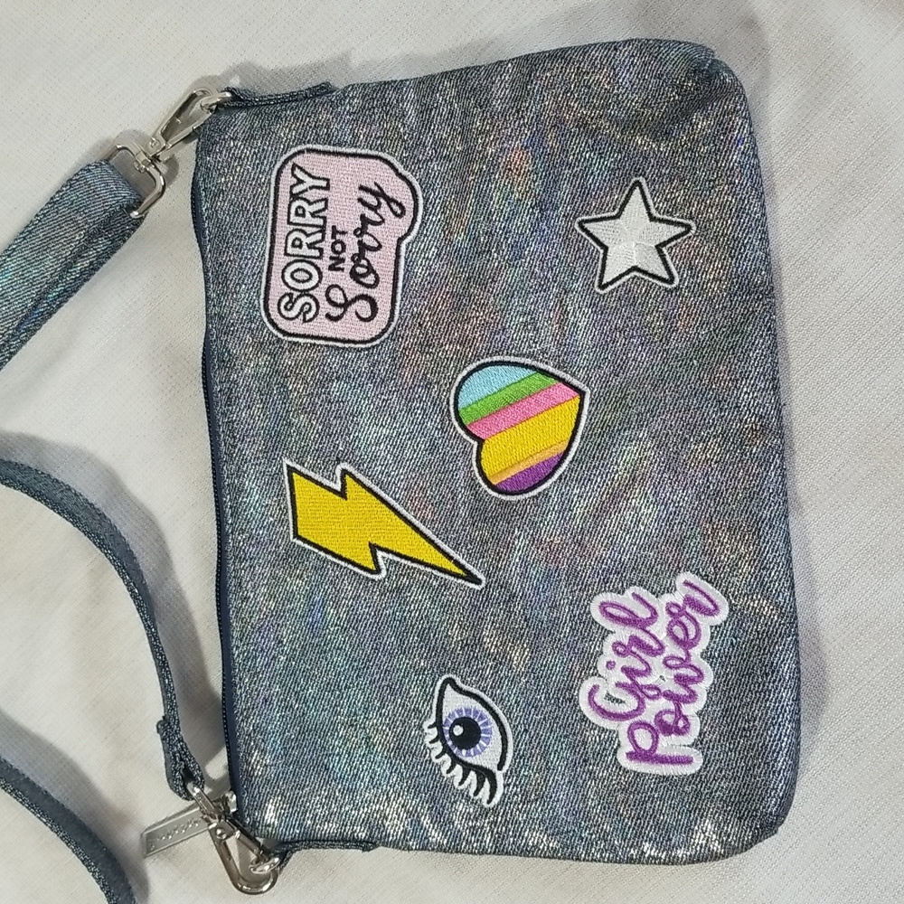 ISCREAM GIRLS PURSE " GIRL POWER ON FRONT IN SPARKLY BLUE